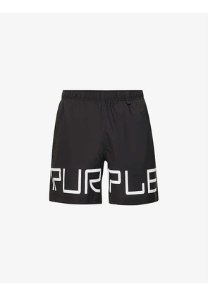 Logo-print regular-fit stretch-woven shorts