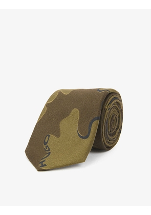 Camo-print woven tie