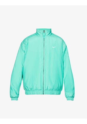 Solo Swoosh logo-embroidered shell jacket