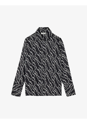 Avoie patterned satin shirt