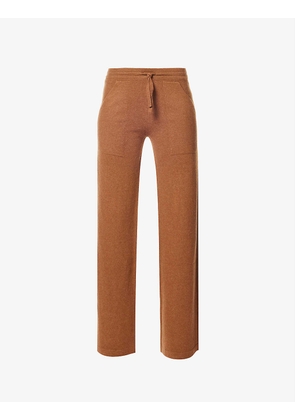 Straight-leg mid-rise wool-blend trousers