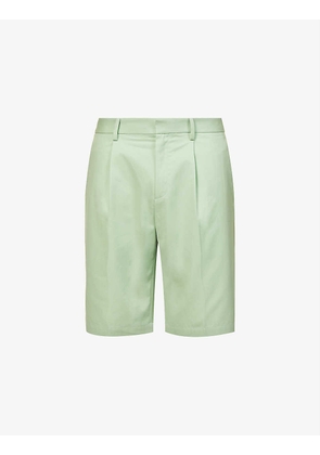 Pressed-crease regular-fit organic-cotton shorts