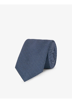 Geometric-print silk tie