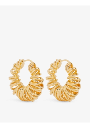 Spiral gold-plated sterling silver earrings