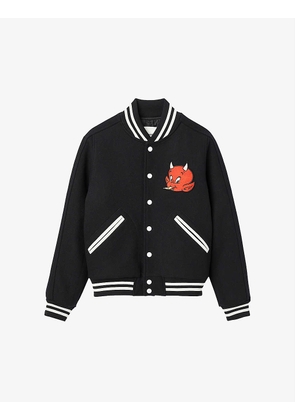 Hot Stuff graphic-embroidery wool-blend varsity jacket