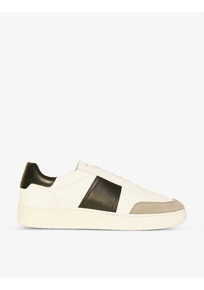 Magic contrast-insert leather low-top trainers