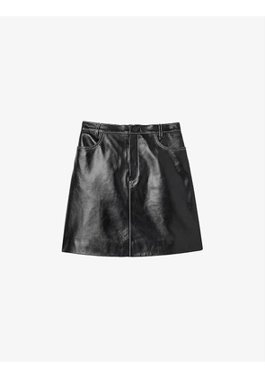 Jamie A-line leather skirt