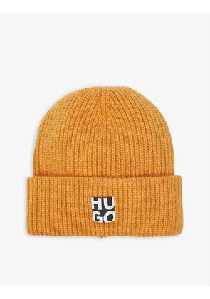 Logo-embroidered knitted beanie hat