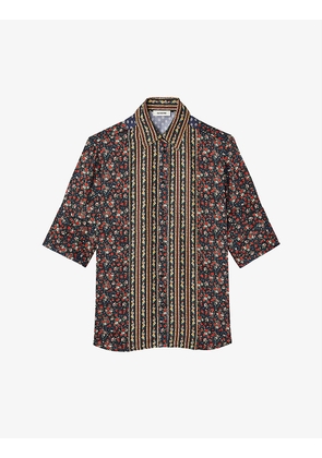 Lesia floral-print short-sleeved recycled-polyester shirt