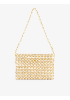 Sable Nacre faux-pearl and glass beaded shoulder bag