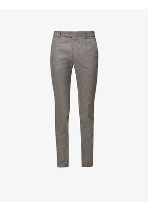 Slim-fit straight-leg stretch-wool and cashmere-blend trousers