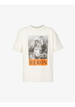 Heron crewneck cotton-jersey T-shirt