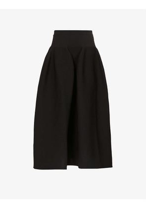 Pottery flared-hem recycled-polyester knitted midi skirt