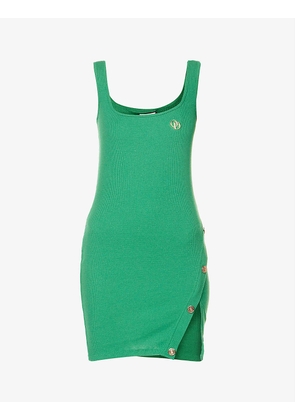 Arrye scoop-neck slim-fit recycled cotton and recycled polyester-blend mini dress
