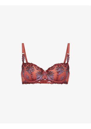 Champs Elysées brand-embroidered stretch-woven balconette bra