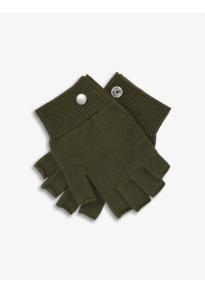 Fine-knit wool fingerless gloves