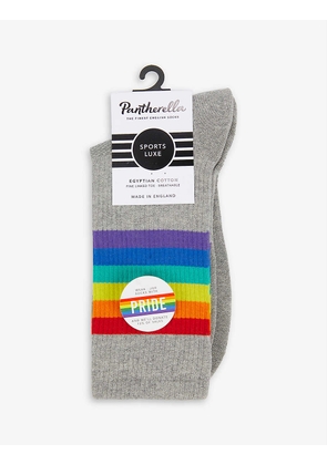 Rainbow striped stretch-cotton blend socks