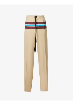 Classic pleated straight-leg recycled-polyester-blend trousers