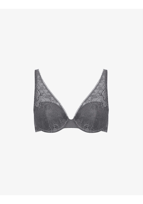 Day to Night lace-embroidered stretch-woven plunge bra