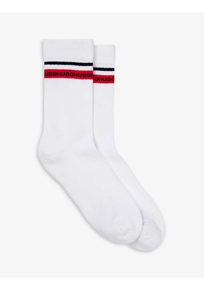 Logo stripe cotton-blend socks