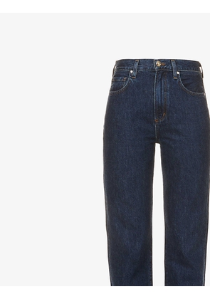 The Martin brand-patch straight-leg high-rise jeans