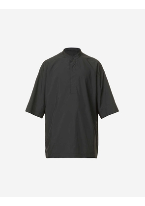 3/4 Sleeve Henley oversized-fit shell shirt