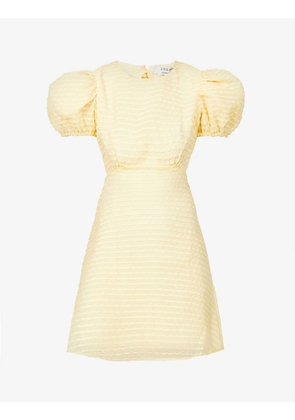 Sherbet puffed-sleeve woven mini dress