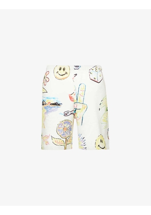 Colouring Book graphic-print cotton-jersey shorts