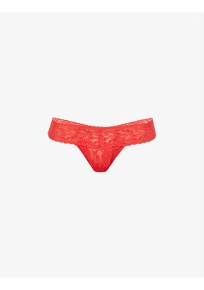 Signature low-rise lace thong