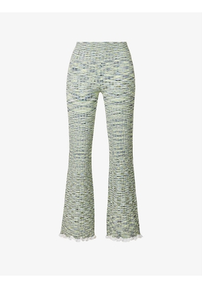 Grayson slim-leg mid-rise knitted trousers