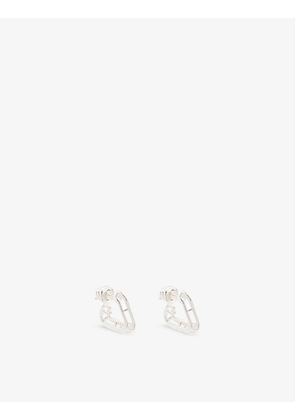 Triangle spiral-design sterling-silver hoop earrings