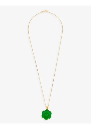 Flower-charm 18ct yellow gold-plated sterling-silver pendant necklace