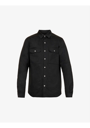 Point-collar relaxed-fit organic-cotton overshirt
