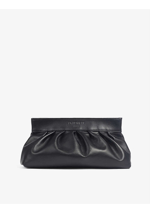 Abbie small snaplock-closure leather clutch bag