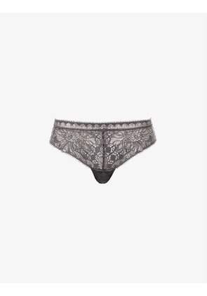 Day to Night lace-embroidered mid-rise stretch-woven briefs