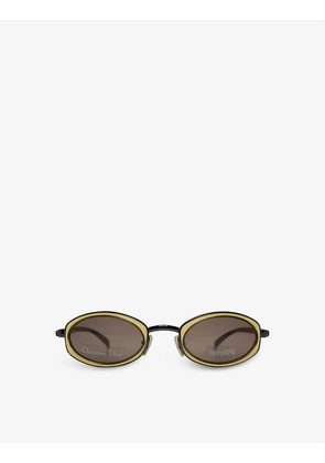 Pre-loved Dior 80s oval-frame metal sunglasses