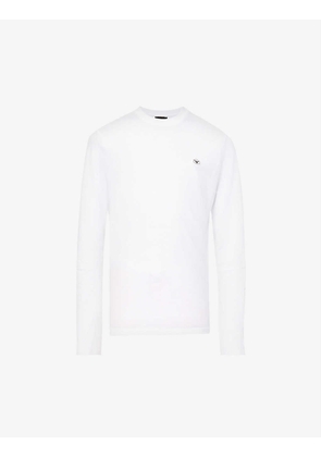 Brand-patch long-sleeved cotton-jersey T-shirt