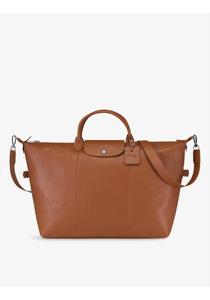 Le Foulonné brand-debossed leather holdall