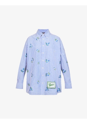 Tommy Hilfiger x Richard Quinn Ithaca striped floral-embroidered cotton-poplin shirt