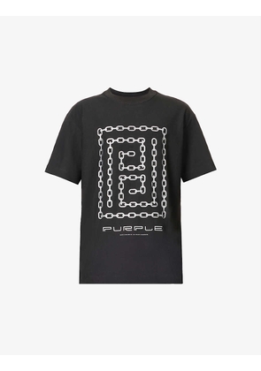 Chain graphic-print oversized-fit cotton-jersey T-shirt