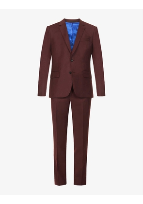 Single-breasted notched-lapels regular-fit wool and cashmere-blend suit