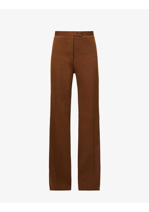 Laura wide-leg high-rise wool-blend trousers