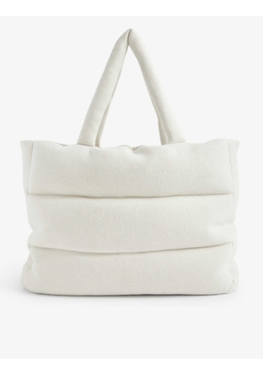 Padded wool-down tote bag