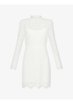 Hart high-neck stretch-lace mini dress