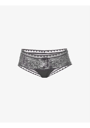 Day to Night lace-embroidered mid-rise stretch-woven briefs