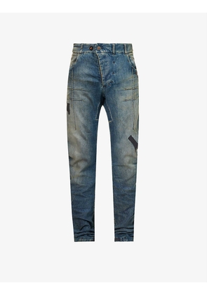 P13 distressed slim-fit stretch-denim jeans
