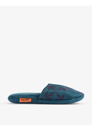 Arrow-print silk slippers