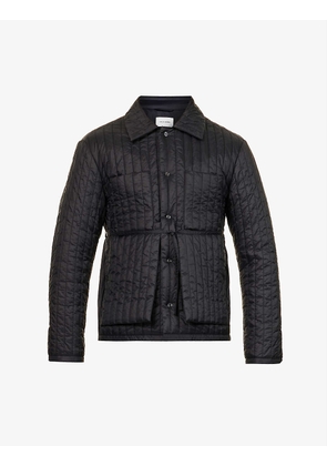 Quilted belted shell worker jacket