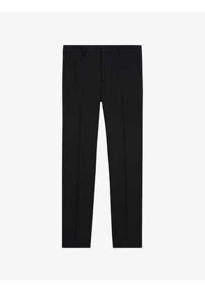 Slim-fit straight-leg wool suit trousers
