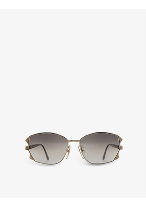 Pre-loved Dior 80s square-frame metal sunglasses